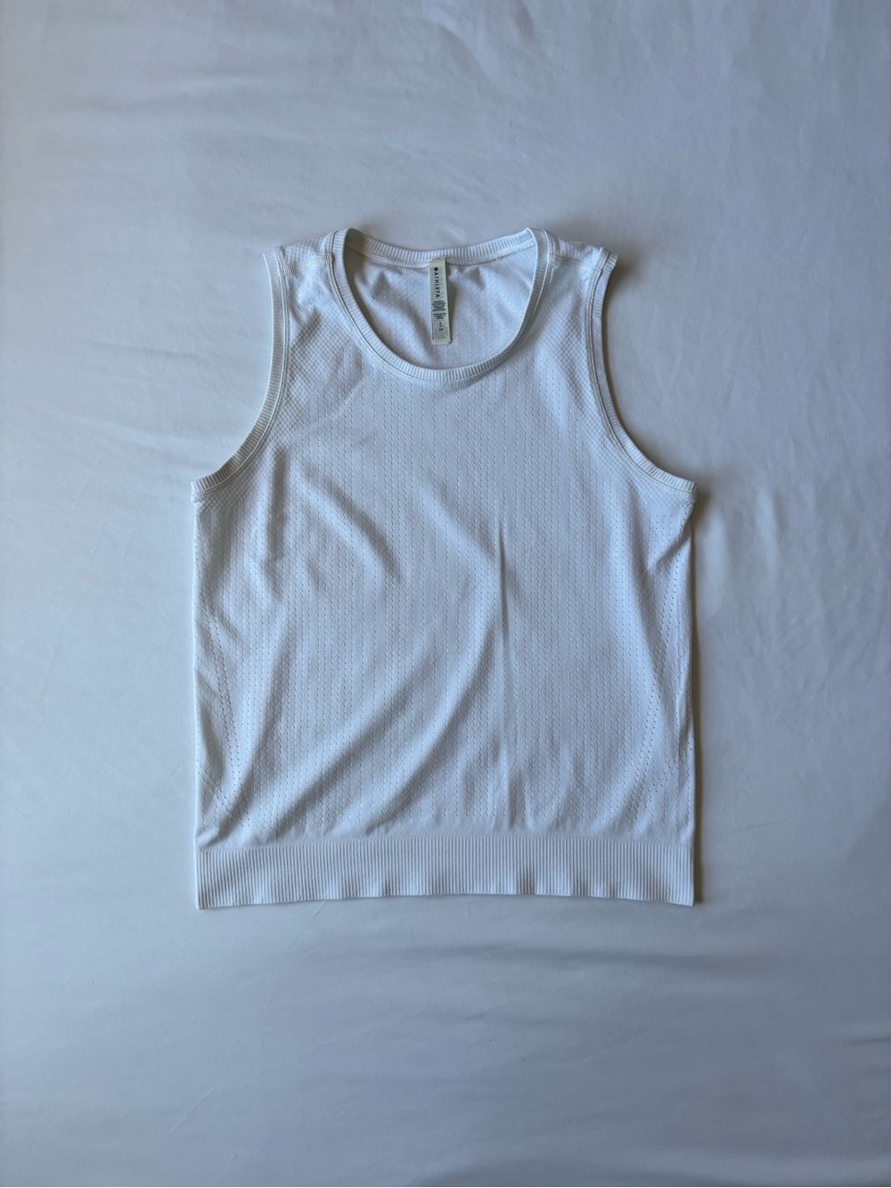 Athleta White Ribbed Tank Top